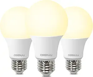 A19 LED Light Bulbs, 60 Watt Equivalent LED Bulbs, Soft White 2700K, 800 Lumens, E26 Standard Base, Non-Dimmable, 8.5W Warm White LED Bulbs for Bedroom Living Room, 3 Pack