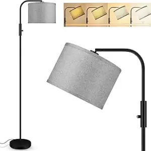 Dimmable Floor Lamp,Modern Standing Lamp with LED Bulb(1000LM,2700K),Gray Adjustable Lamp Shade,Rotary Switch,66.5 Inch Tall Arc Stepless Dimmable Floor Lamps for Living Room Bedroom Office Study